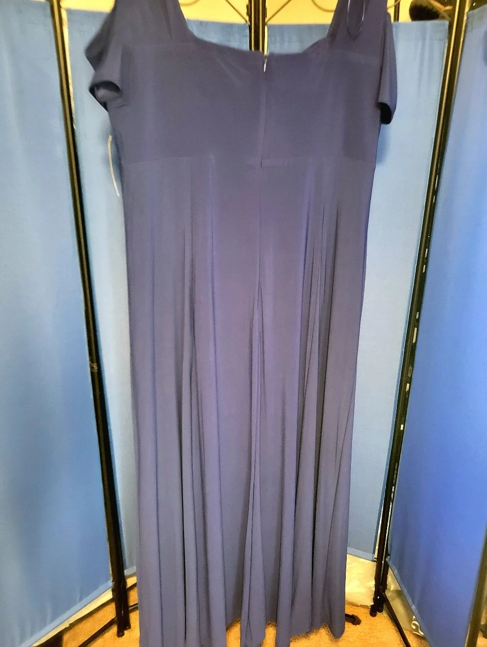 Elegant Royal Blue Cold-Shoulder Evening Gown